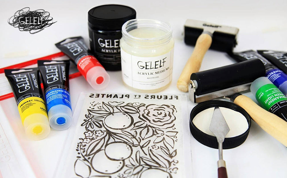 GELELF Matte Gel Medium for Gel Plate Printing (280mL, 9.5-oz)