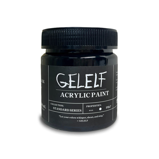 GELELF Lamp Black Acrylic Paint for Gel Printmaking ( 280mL, 9.5-oz )