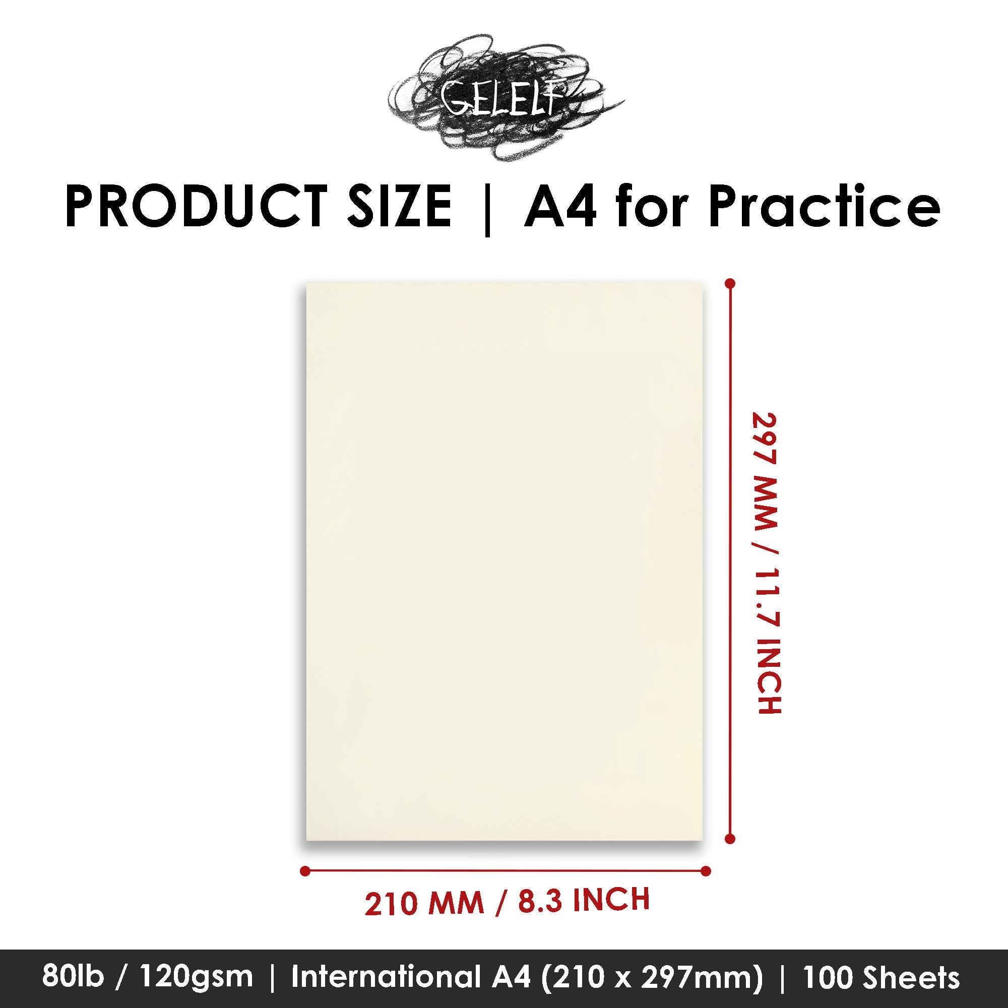 GELELF Printmaking Paper For Practice ( 80lb / 120gsm )