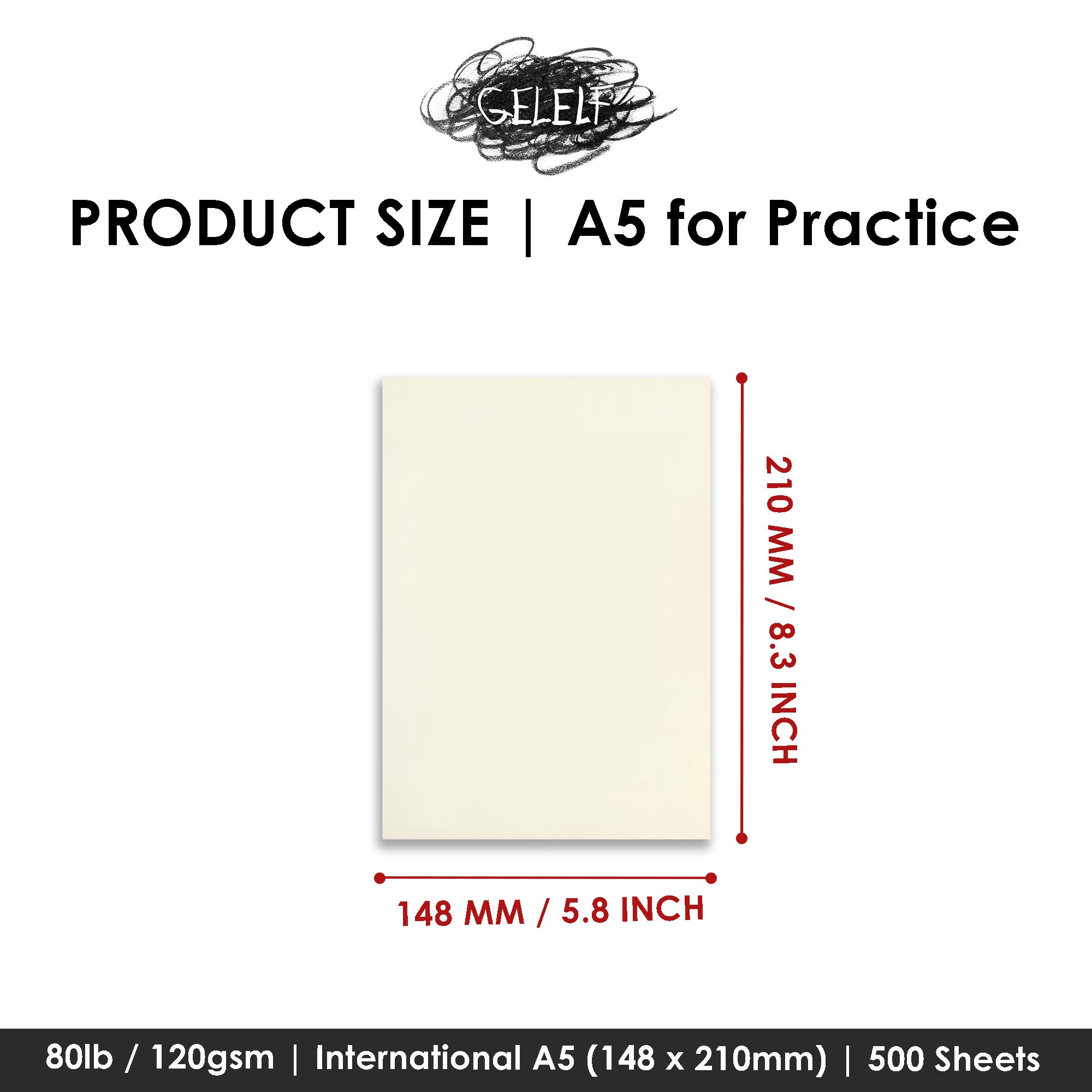 GELELF Printmaking Paper For Practice ( 80lb / 120gsm )