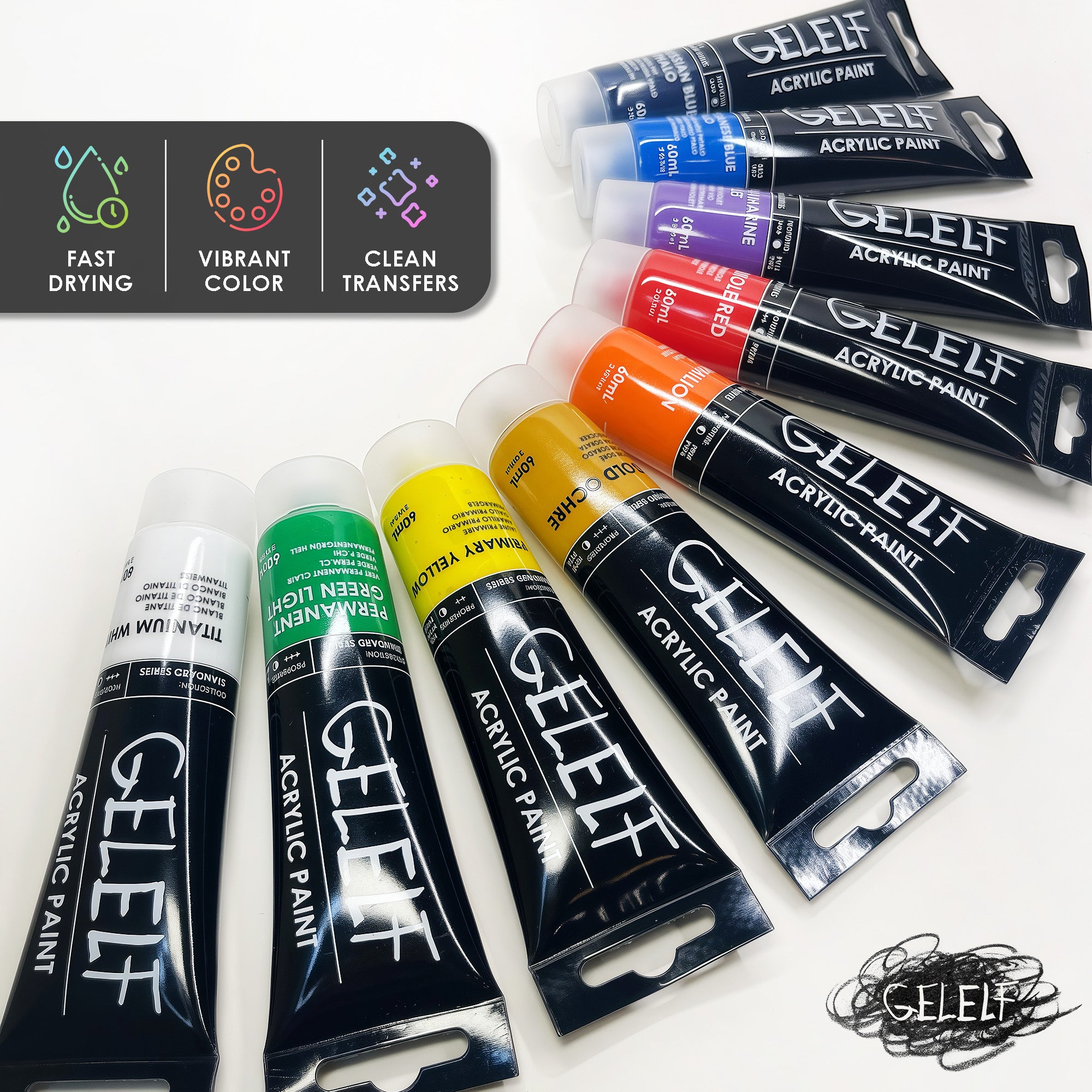GELELF Acrylic Paint for Gel Printmaking