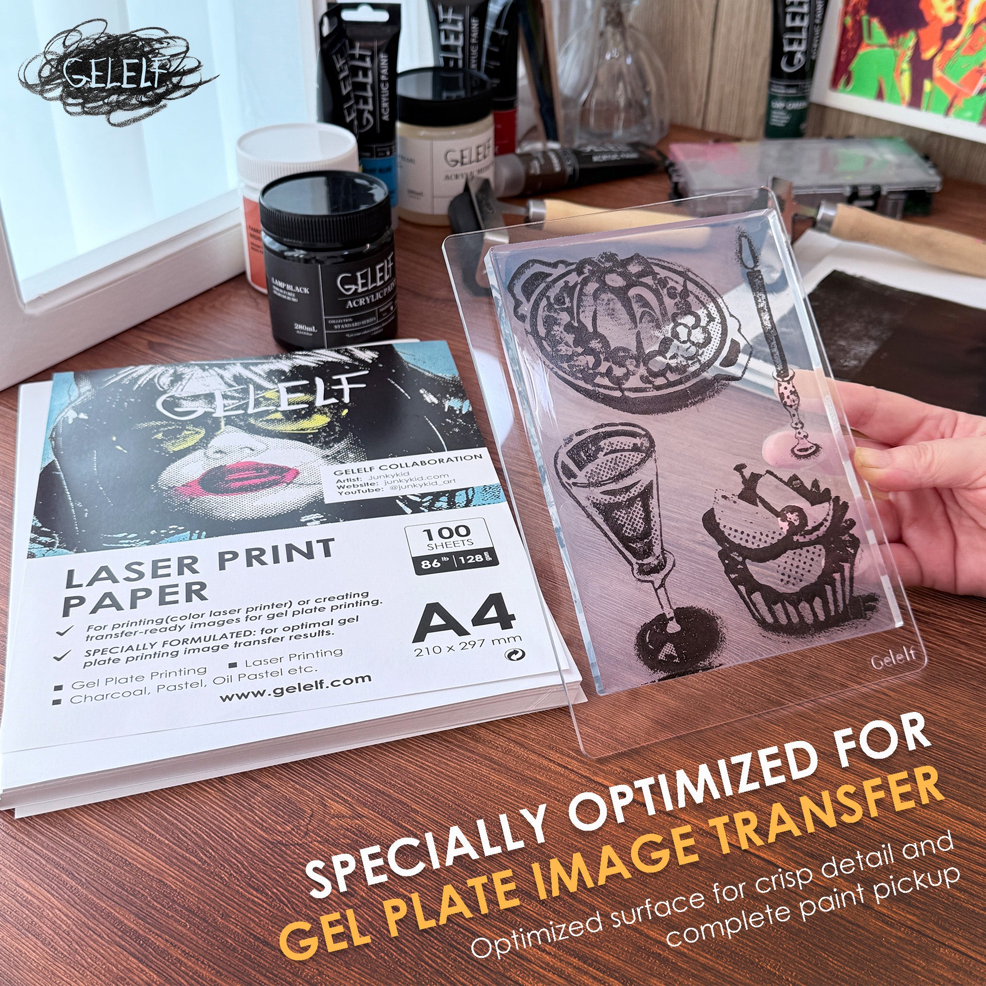 GELELF Laser Print Paper ( 86lb / 128gsm )