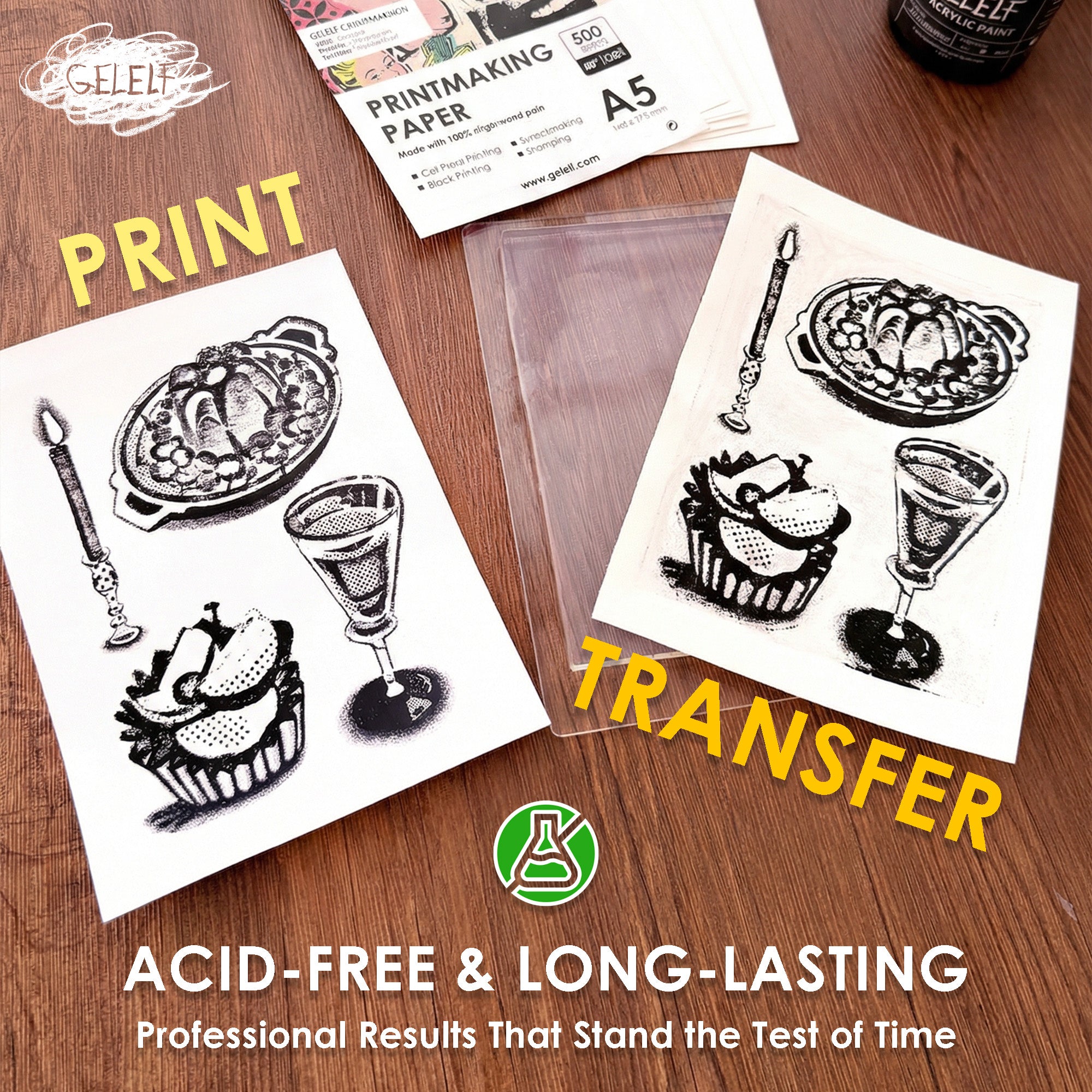 GELELF Printmaking Paper For Practice ( 80lb / 120gsm )