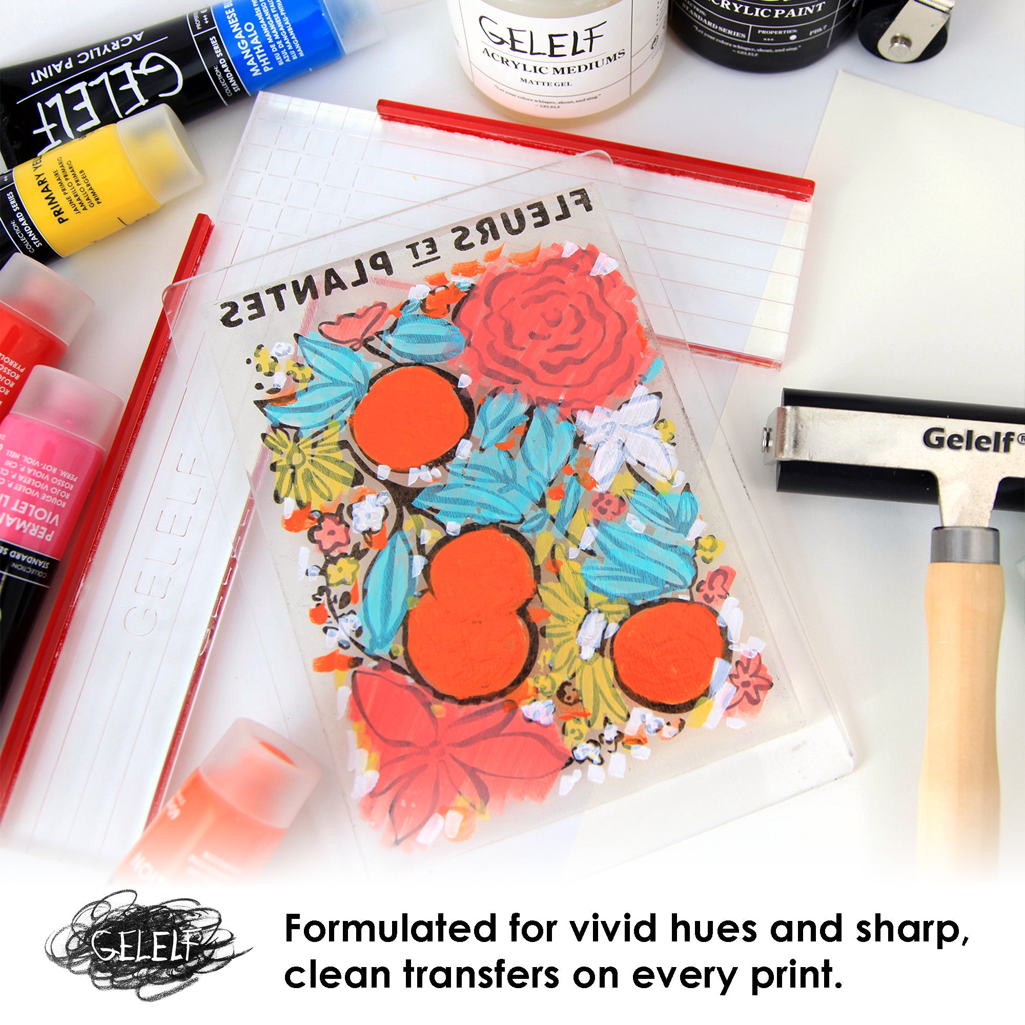 GELELF Acrylic Paint for Gel Printmaking