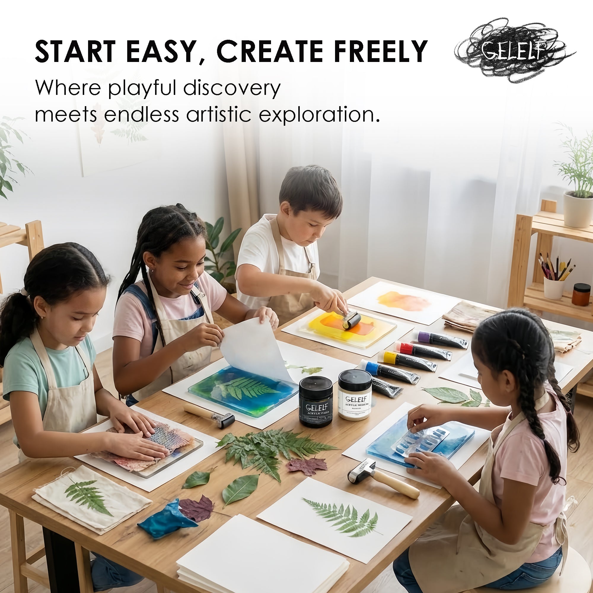 GELELF Gel Plate + Handle (Stamping Block) Set