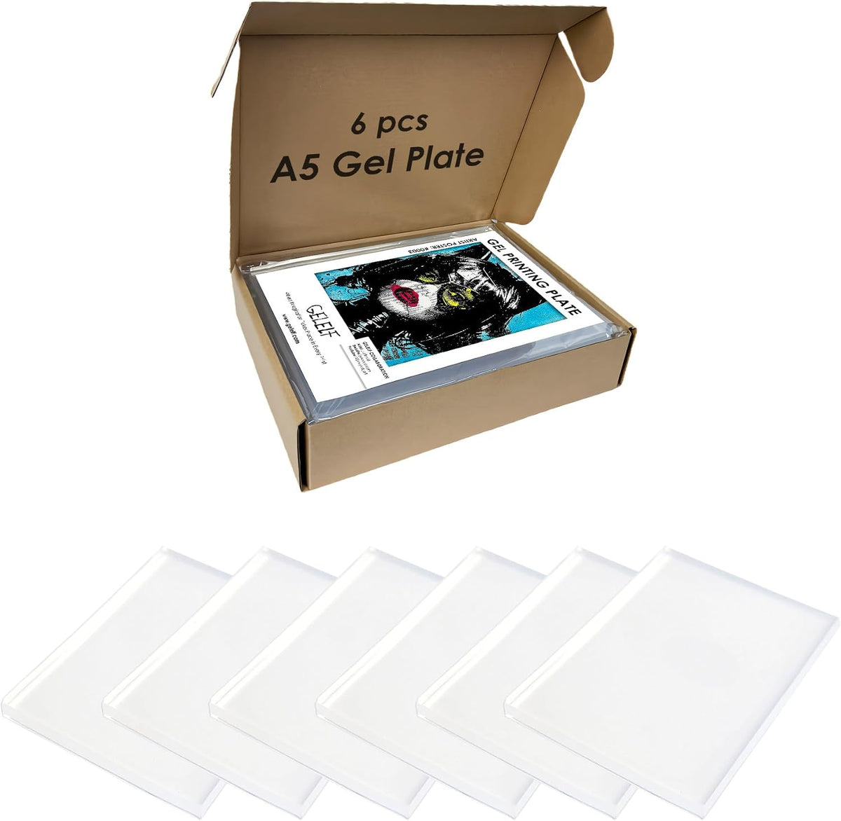 GELELF Gel Plate 5x7 Inch — Set of 6