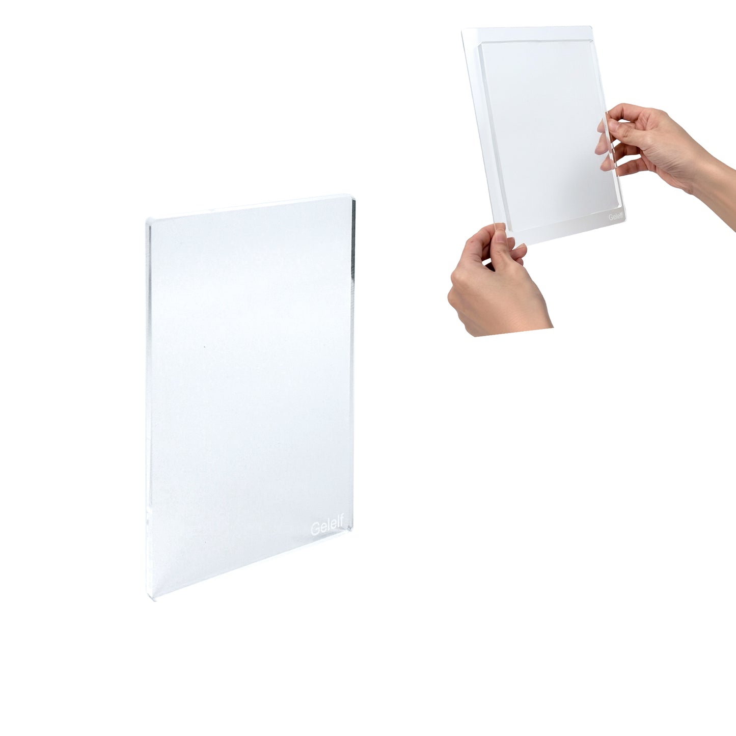 GELELF Acrylic Gel Plate Stamping Block/Gel Plate Handle