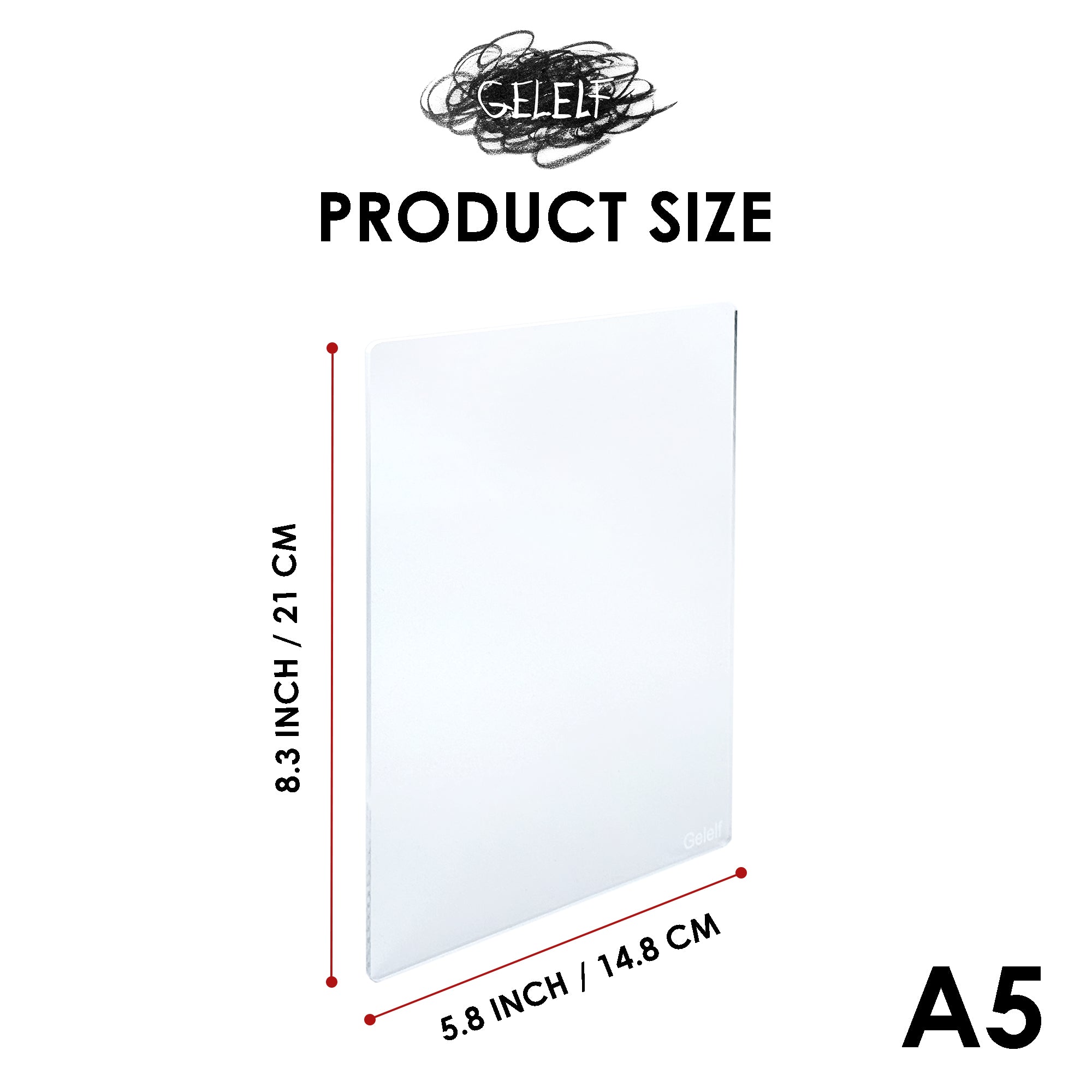 GELELF Acrylic Gel Plate Stamping Block/Gel Plate Handle