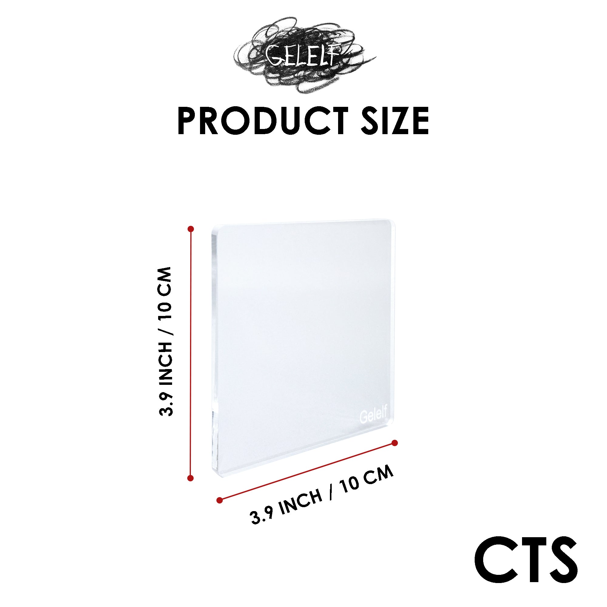 GELELF Acrylic Gel Plate Stamping Block/Gel Plate Handle